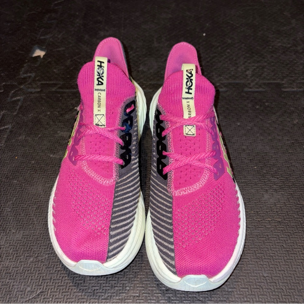 Hoka Womens Carbon X 3 one one Running Shoes Purple, Fuchsia, Black, Size 8 B